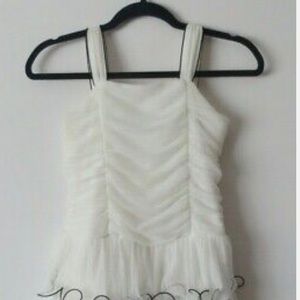 NWOT iz Amy Byer Girls Dressy Dress White Black Trim Ruffles